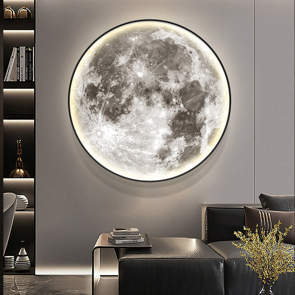 Hängende Acryl-Wandbild mit Beleuchtung Moon 