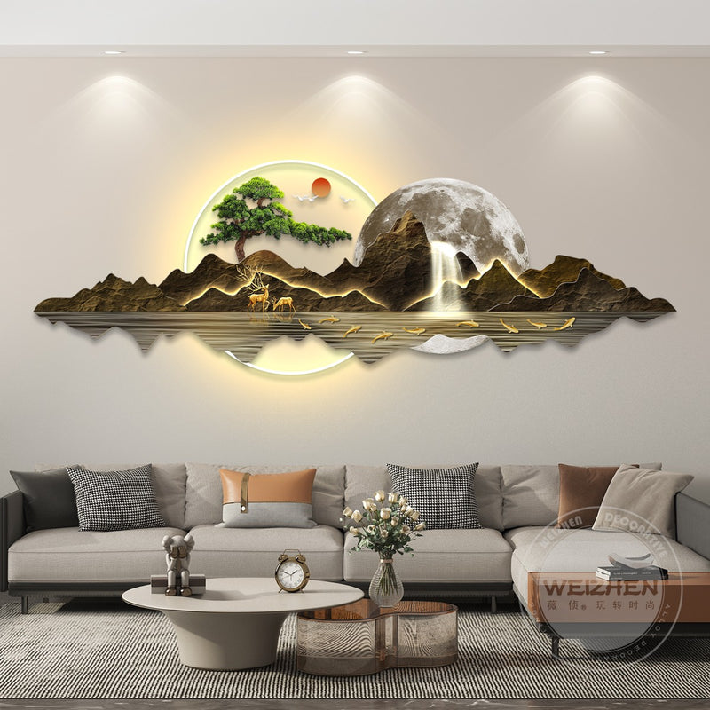 Acryl-Wandbild mit Beleuchtung Horizon  150cm x 51cm
