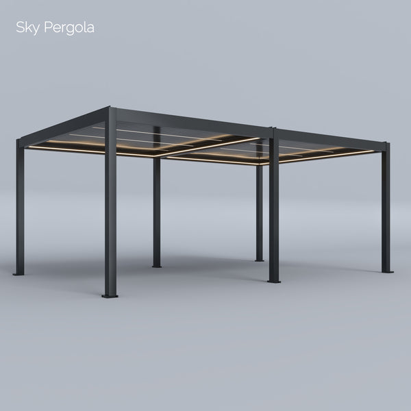 SkyMotion LED Aluminium Pergola 3m x 6m motorisiert