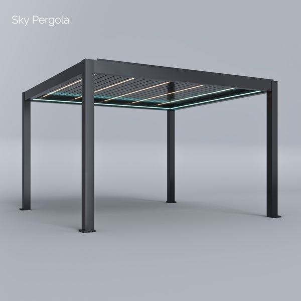 SkyMax Ultra Aluminium Pergola LED 4m x 4m motorisiert NEU