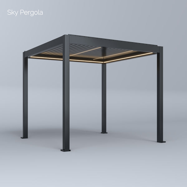 SkyMotion LED Aluminium Pergola 3m x 3m motorisiert