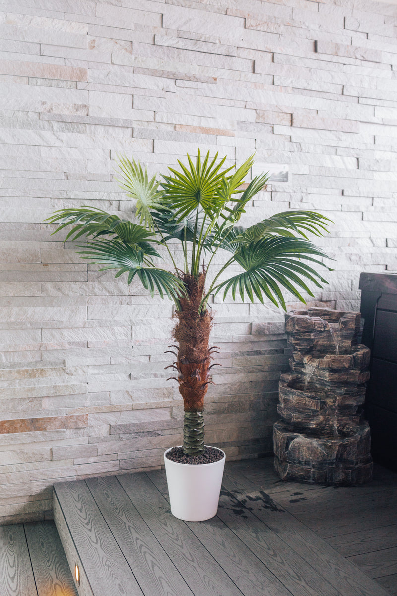 Pianta artificiale Palma a ventaglio Chamaerops Trachycarpus 150 cm